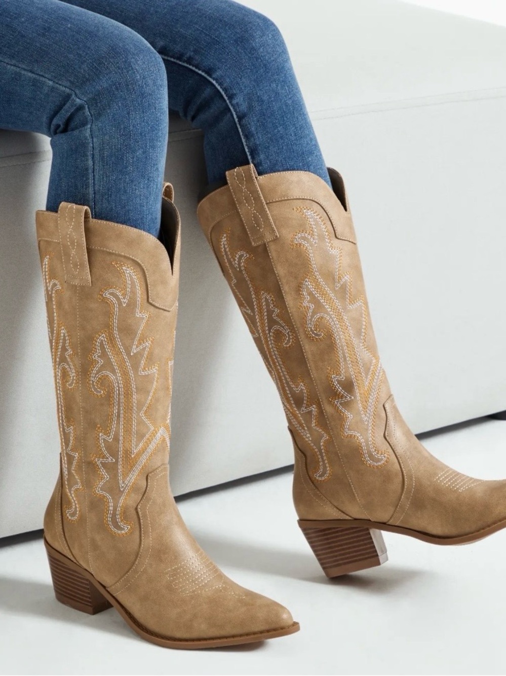 Athlefit Tan Western Cowgirl Boots Size 11 NWT